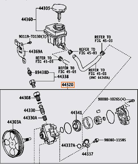 44310-0K130 Steering Pump Toyota Hilux Revo GUN125